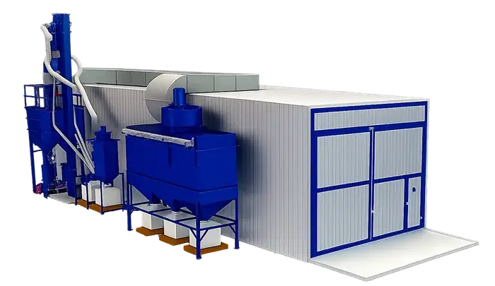 Cabine de jateamento da Andrade Engenharia
